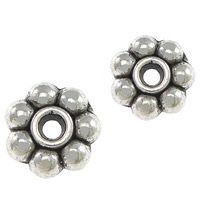 Zinc Alloy Spacer Beads Flower antique silver color plated nickel lead & cadmium free Sold By Lot