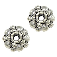 Tibetan Style Spacer Beads, Flower, antique silver color plated, nickel, lead & cadmium free, 6x6x3mm, Hole:Approx 2mm, 1000PCs/Lot, Sold By Lot