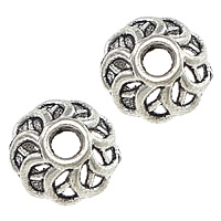 Tibetan Style Bead Cap, Flower, antique silver color plated, hollow, nickel, lead & cadmium free, 9x9x4mm, Hole:Approx 2mm, 1000PCs/Lot, Sold By Lot