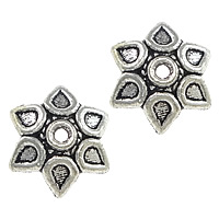 Tibetan Style Bead Cap, Flower, antique silver color plated, nickel, lead & cadmium free, 10x10x3mm, Hole:Approx 1mm, 1000PCs/Lot, Sold By Lot