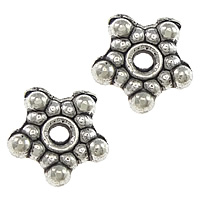 Tibetan Style Spacer Beads, Flower, antique silver color plated, nickel, lead & cadmium free, 7x7x2mm, Hole:Approx 1.5mm, 1000PCs/Lot, Sold By Lot