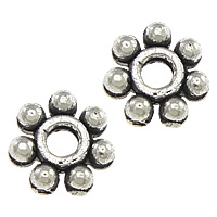 Tibetan Style Spacer Beads, Flower, antique silver color plated, nickel, lead & cadmium free, 5x5x1.50mm, Hole:Approx 1mm, 1000PCs/Lot, Sold By Lot