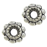 Tibetan Style Spacer Beads, Flower, antique silver color plated, nickel, lead & cadmium free, 5x5x3mm, Hole:Approx 2mm, 1000PCs/Lot, Sold By Lot