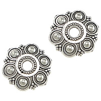 Tibetan Style Bead Cap, Flower, antique silver color plated, nickel, lead & cadmium free, 13x13x2mm, Hole:Approx 2.5mm, 1000PCs/Lot, Sold By Lot