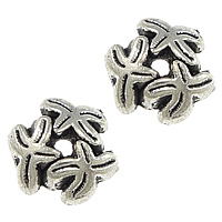Tibetan Style Bead Cap, Flower, antique silver color plated, nickel, lead & cadmium free, 8x8x2.50mm, Hole:Approx 1.5mm, 1000PCs/Lot, Sold By Lot