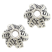 Tibetan Style Bead Cap, Flower, antique silver color plated, nickel, lead & cadmium free, 11x11x5mm, Hole:Approx 2mm, 1000PCs/Lot, Sold By Lot