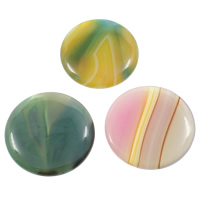 Lace Agate Cabochon, Flat Round, flat back, mixed colors, 43x6mm, 50PCs/Bag, Sold By Bag
