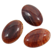 Dragon Veins Agate Cabochon, Flat Oval, flat back, red coffee color, 20x30x6mm, 50PCs/Bag, Sold By Bag