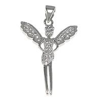 Cubic Zirconia Micro Pave Brass Pendant Fairy platinum plated micro pave cubic zirconia nickel lead & cadmium free Approx Sold By Lot