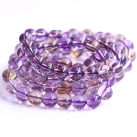 Ametrine Bracelet, Round, natural, beaded bracelet & different size for choice, Grade AAAAA, Sold Per Approx 7.5 Inch Strand