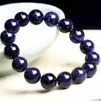 Natural Blue Goldstone Bracelets, Round, different size for choice, Grade AAAAA, Sold By Lot