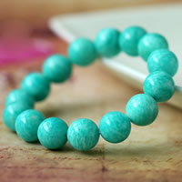 Natural Amazonite Bracelets Round Grade AAAA Sold By Strand