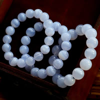 Blue Chalcedony Bracelet, Round, natural, different size for choice, Grade AAAAA