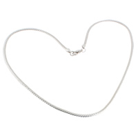 Brass Necklace Chain, platinum color plated, curb chain, nickel, lead & cadmium free, 3x1mm, Sold Per Approx 18.5 Inch Strand