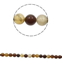 Natural Coffee Agate perler, Kaffe Agate, Runde, forskellig størrelse for valg, Hole:Ca. 1mm, Længde Ca. 15 inch, Solgt af Bag