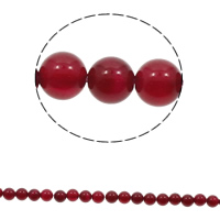 Natürlich rote Achat Perlen, Roter Achat, rund, verschiedene Größen vorhanden, Bohrung:ca. 1mm, Länge ca. 15 ZollInch, verkauft von Tasche