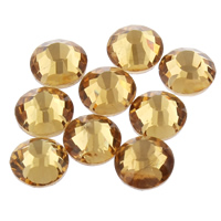 Crystal Cabochons, Dome, flat back & faceted, Topaz, Grade A, 3.8-4.0mm, 10Grosses/Bag, 144PCs/Gross, Sold By Bag