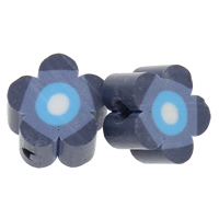 Polymer Ton Perlen , Blume, handgemacht, schwarz, 9x5mm, Bohrung:ca. 1.5mm, 500PCs/Tasche, verkauft von Tasche