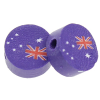 Polymer Ton Perlen , flache Runde, handgemacht, violett, 10x4mm, Bohrung:ca. 1.5mm, 500PCs/Tasche, verkauft von Tasche