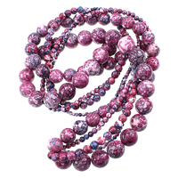 Regen Blumen Stein Perlen, rund, natürlich, verschiedene Größen vorhanden, Länge:ca. 15.5 ZollInch, verkauft von Menge