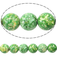 Rain Flower Stone Beads, Round, natural, green, 14mm, Hole:Approx 1.2mm, Length:Approx 16 Inch, 10Strands/Lot, Approx 29PCs/Strand, Sold By Lot
