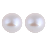 Perles nacres de culture d'eau douce demi percées , perle d'eau douce cultivée, dôme, naturel, semi-foré, violet, 8.5-9mm, Trou:Environ 0.8mm, Vendu par paire