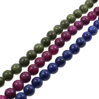 Edelstein Perle, rund, verschiedene Größen vorhanden, keine, Bohrung:ca. 1mm, Länge:ca. 15.7 ZollInch, verkauft von Tasche