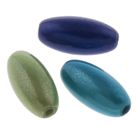 Miracle Acrylic Beads, Oval, painted, mixed colors, 6x12mm, Hole:Approx 1mm, Approx 2200PCs/Bag, Sold By Bag