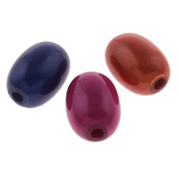 Miracle Acrylic Beads, Oval, painted, mixed colors, 8x11mm, Hole:Approx 2mm, Approx 1200PCs/Bag, Sold By Bag