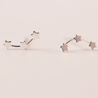 925 Sterling Silver Stud Earring, Star, without earnut, 2x10mm, 20Pairs/Lot, Sold By Lot