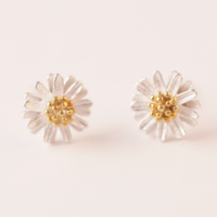 925 Sterling Silver Stud Earring, Chrysamthemum, plated, without earnut & two tone, 8x8mm, 10Pairs/Lot, Sold By Lot