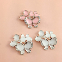 Mobile Phone DIY Decoration Zinc Alloy Butterfly gold color plated enamel & with rhinestone nickel lead & cadmium free Sold By Lot