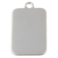 Stainless Steel Tag Charm Rectangle hand polished laser pattern & Customized original color Approx 2.5mm Sold By Bag