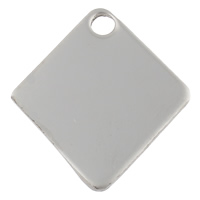 Stainless Steel Tag Charm Rhombus hand polished laser pattern & Customized original color Approx 2.5mm Sold By Bag