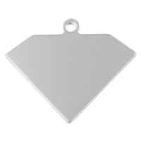 Stainless Steel Tag Charm Diamond Shape hand polished laser pattern & Customized original color Approx 2.5mm Sold By Bag