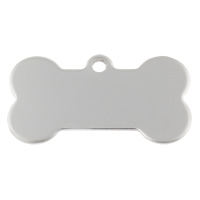 Stainless Steel Tag Charm Dog Bone hand polished laser pattern & Customized original color Approx 2.5mm Sold By Bag