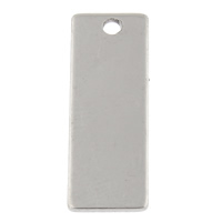 Stainless Steel Tag Charm Rectangle hand polished laser pattern & Customized original color Approx 2mm Sold By Bag