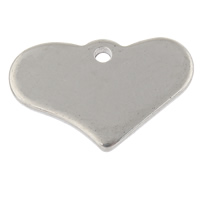 Stainless Steel Tag Charm, Heart, hand polished, laser pattern & Customized, original color, 19x12x1mm, Hole:Approx 1mm, 100PCs/Bag, Sold By Bag