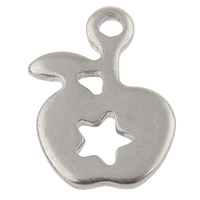 Stainless Steel Pendants, Apple, hand polished, original color, 9x11x1mm, 100PCs/Bag, Sold By Bag