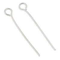 Stainless Steel Eyepins, original color, 0.7*16mm, Hole:Approx 2mm, 1000PCs/Bag, Sold By Bag