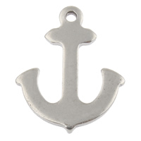 Stainless Steel Pendants, Anchor, nautical pattern, original color, 13x16x1mm, Hole:Approx 1mm, 100PCs/Bag, Sold By Bag