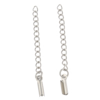 Stainless Steel Extender Chain, with cord tip, original color, 50x3mm, 500Strands/Bag, Sold By Bag