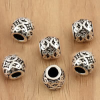 Bali Sterling Silver Beads, Tailandia, Tambor, 7x7mm, Buraco:Aprox 3.4mm, 40PCs/Lot, vendido por Lot