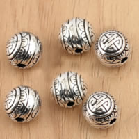 An Téalainn Sterling Silver Beads, Babhta, 8mm, Poll:Thart 1.5mm, 40ríomhairí pearsanta/Lot, Díolta De réir Lot