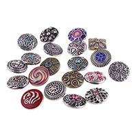 Jewelry Snap Button, Tibetan Style, plated, mixed, nickel, lead & cadmium free, 21x5mm, 1000PCs/Bag, Sold By Bag