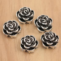 Thailand Sterling Silver Beads, Flower, multihole, 11x6.40mm, Hole:Approx 1.5mm, 20PCs/Lot, Sold By Lot