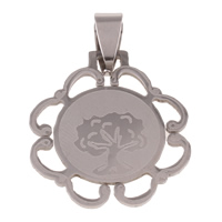 Stainless Steel Flower Pendant original color Approx Sold By Bag