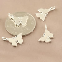 925 Sterling Silver Pendant, Butterfly, 13x17.30x1.50mm, Hole:Approx 2.4mm, 30PCs/Lot, Sold By Lot