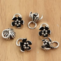 Thailand Sterling Silver Pendants, Flower, 8x11.50mm, Hole:Approx 3.8mm, 40PCs/Lot, Sold By Lot