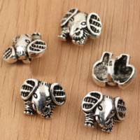 Thailand Sterling Silver Pendants, Elephant, 12.50x11mm, Hole:Approx 4mm, 25PCs/Lot, Sold By Lot